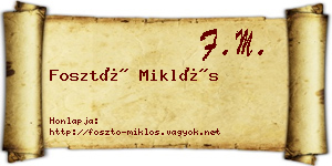 Fosztó Miklós névjegykártya