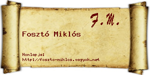Fosztó Miklós névjegykártya