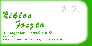 miklos foszto business card